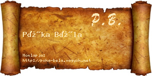 Póka Béla névjegykártya